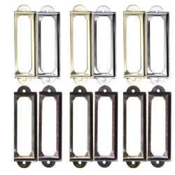 Poignée métallique en laiton antique - porte-étiquette - 10 pièces